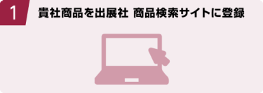 1.貴社商品を出展社 商品検索サイトに登録