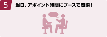 5.当日、アポイント時間にブースで商談！