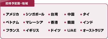 招待予定国・地域の一覧