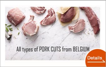 All types of pork cuts from Belgium
