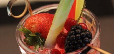 a close-up shot of Shirley temple mocktail