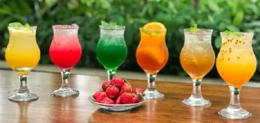 colourful mocktails on display