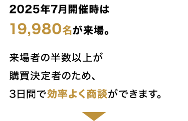2025年7月開催時は19,980名が来場。