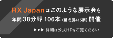 RX Japanはこのような展示会を年間38分野106本(構成展415展)開催