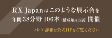 RX Japanはこのような展示会を年間38分野106本(構成展415展)開催